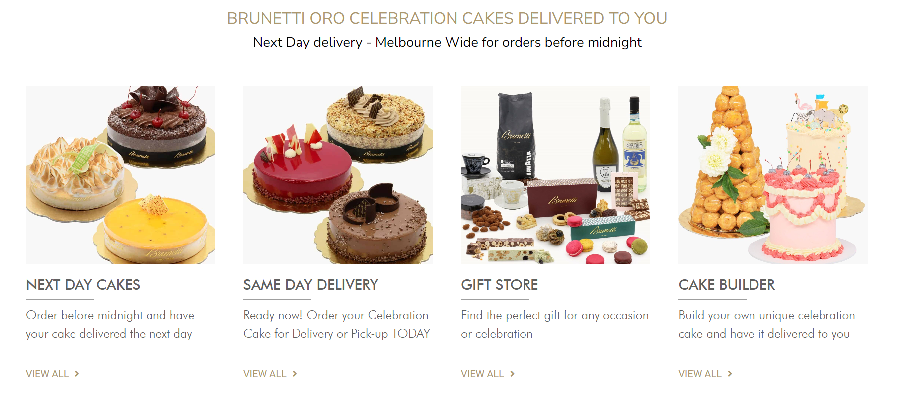 brunetti oro celebration cakes