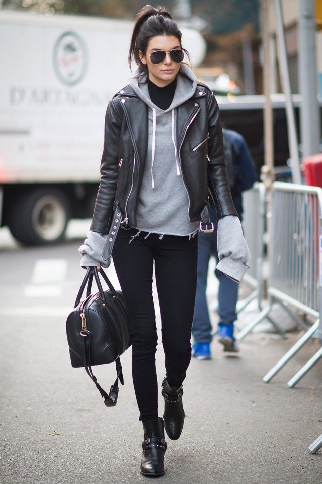 fashion ideas how to style a moto jacket kendall jenner 2